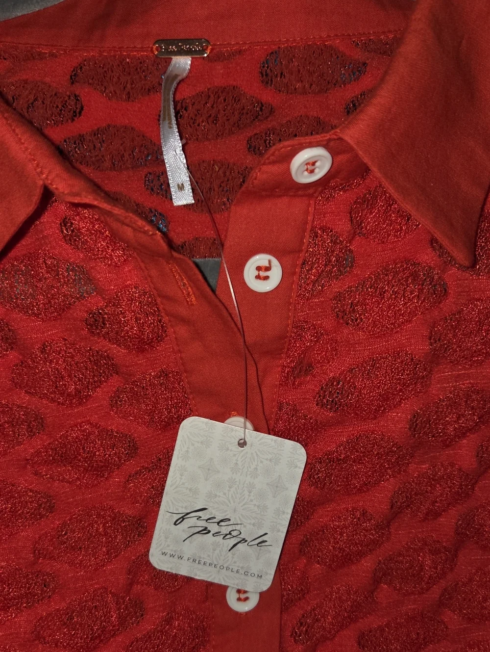 Free People NWTs Girl Next Door Long Sleeve Polo